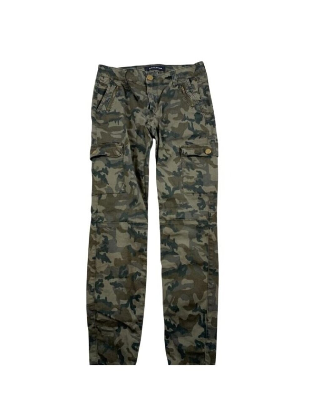 Ashley Mason Womans Cargo Pants Size 7/28 Green Camouflage Slim Straight Utility